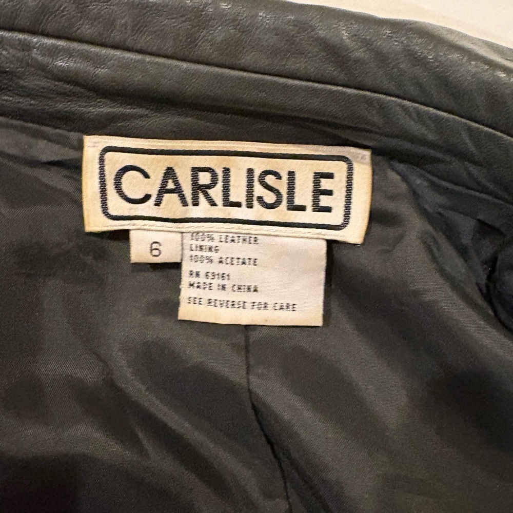 Carlisle Dark Olive Leather Blazer - Picture 4 of 4